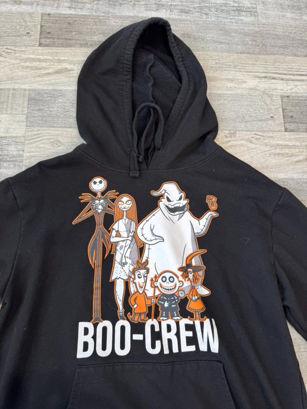Nightmare Before Christmas black hoodie Halloween Boo Crew size XL L3